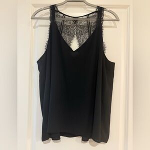LOFT Black Camisole with Lace Detail